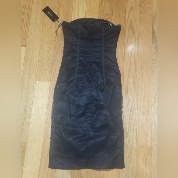 4. NWT MARY DEPP MADE IN ITALY CORSET STYLE TULLE OVERLAY DRESS SIZE IT 40 / S - Picture 4 of 8